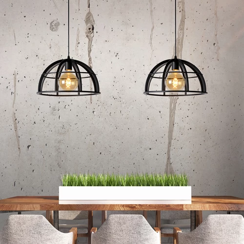 Lucide DIKRA - Hanglamp - 2xE27 - Zwart - sfeer 1